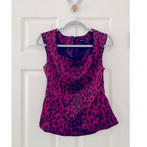 Black House White Market Red Satin Cheetah Top
